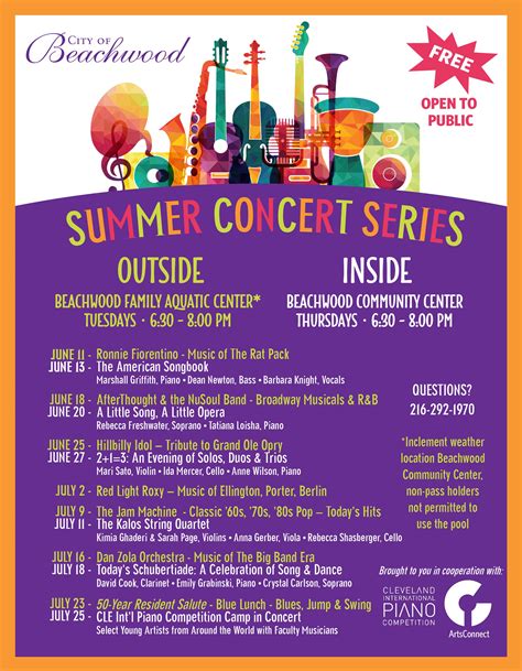 Calendar • Summer INSIDE Concert Series