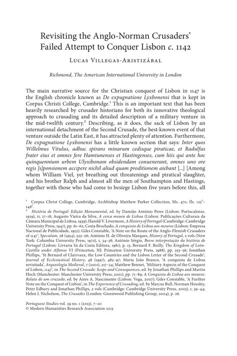 (PDF) Revisiting the Anglo-Norman Crusaders' Failed Attempt to Conquer Lisbon c. 1142