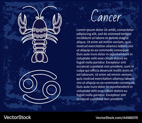 Cancer zodiac sign astrology and horoscope Vector Image