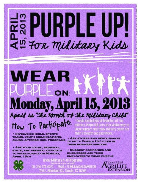 2013 Purple Up! For Military Kids! April is the Month of the Military ...