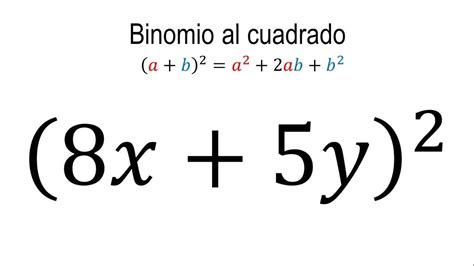 Productos notables | Binomio al cuadrado | Ejemplo 1 - YouTube