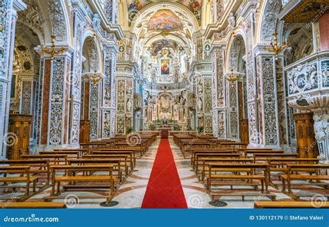 Interior Sight in the Baroque Church of the Gesù in Palermo. Sicily, Italy. Editorial Stock ...