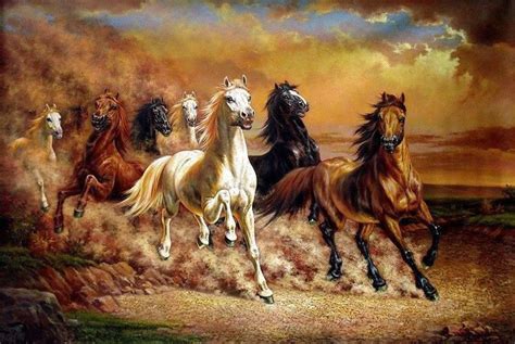 Horse Paintings On Canvas | ... HUGE WALL ART OIL PAINTING ON CANVAS ...