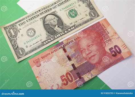 Exchange Rate US Dollar and South African Rand Stock Image - Image of ...