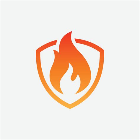 Fire Shield Logo Design Vector Template, Shield Fire Logo Concept, Fire ...