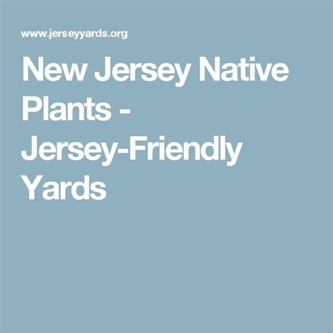 New Jersey Native Plants - Jersey-Friendly Yards | Native plants ...