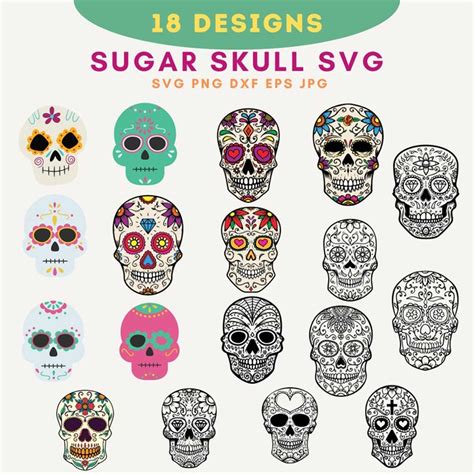 Sugar skull svg, Floral sugar skull svg, Halloween svg, Skul - Inspire ...