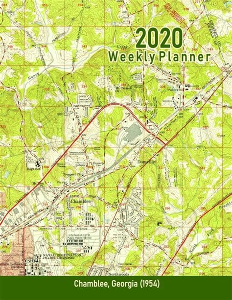 2020 Weekly Planner: Chamblee, Georgia (1954): Vintage Topo Map Cover ...