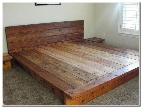 Pin by Dominic White on Woodworking in 2020 | Wood platform bed frame ...