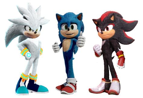 three different sonic characters standing next to each other