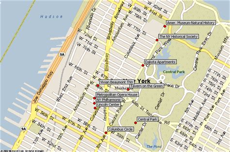 Upper West Side New York City Attractions Map - Find the NYC attraction you seek in Manhattan NY