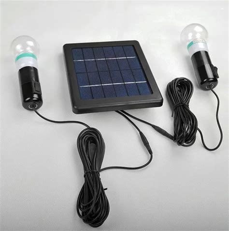 Mini Solar Light Kits Dual Bulb Solar LED Lights 3W Home Outdoor Garden Energy Saving Lighting ...