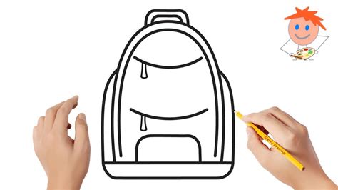 How to draw a school backpack | Easy drawings - YouTube