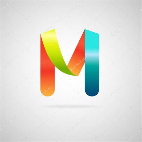 Sign the letter M.color ribbon business logo icon and font — Stock Vector © shuttermay #57496785