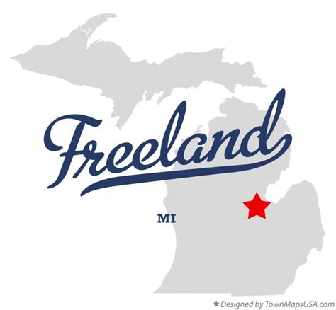 Map of Freeland, MI, Michigan