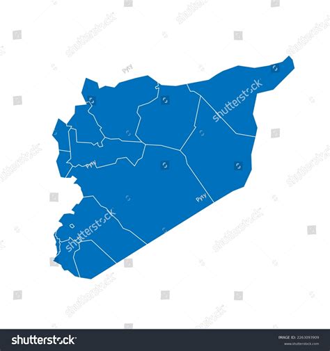 Syria Political Map Administrative Divisions Governorates Stock Vector ...