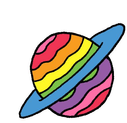 Saturn Planet Sticker - Saturn Planet Rainbow - GIF-ləri kəşf edin və paylaşın