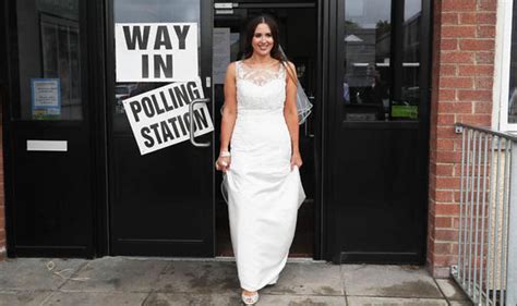 Best dressed candidate? Hopeful casts election vote in WEDDING DRESS ...