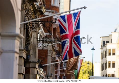 British Flag Waving Wind London England Stock Photo 2227033875 ...