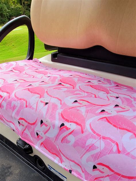 Golf Cart Seat Cover Pink Flamingos Fleece Golf Cart Seat Blanket With ...