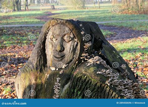 Wooden Statue of a Figure in the Spa Gardens in Bad Krozingen, Germany Stock Photo - Image of ...