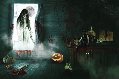 Halloween digital backdrop,Ghost background,Scary Halloween - FilterGrade
