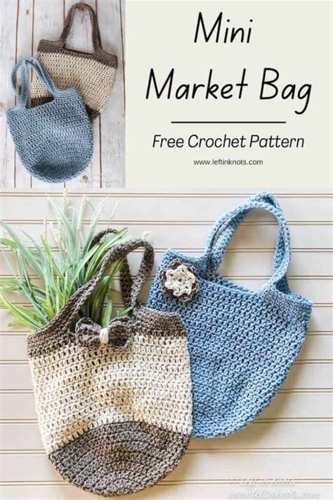 Small Crochet Market Bag - Free One Skein Pattern - Left in Knots