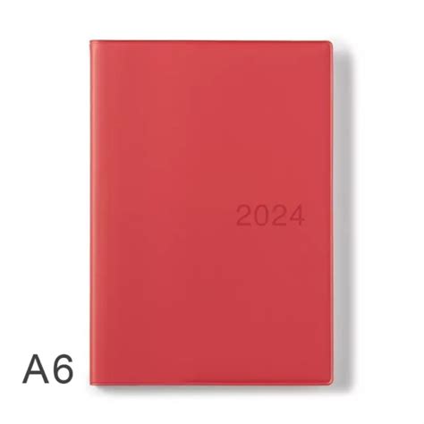 MUJI JAPAN 2024 A6 Red Monthly Weekly Schedule Notebook Planner from Dec 2023 $23.00 - PicClick