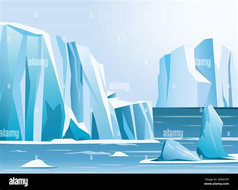 Vector illustration arctic landscape iceberg and mountains. Winter background Stock Vector Image ...