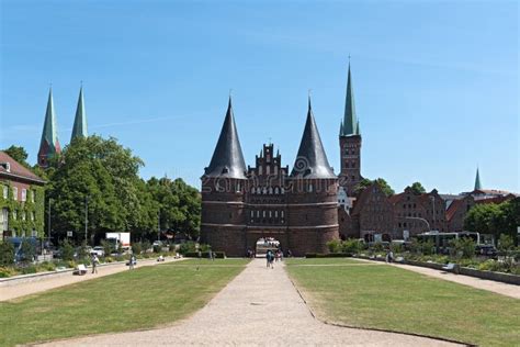 The Holsten Gate or Holstentor in Luebeck Old Town, Germany, Schleswig ...