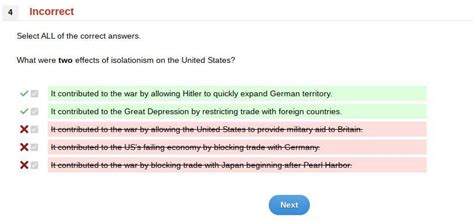 Select All of the correct answers What were two effects of Isolationism on the United States? It ...