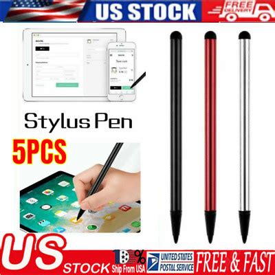 5PCS 2In1 Touch Screen Pen Stylus Universal For iPhone IPad Samsung ...