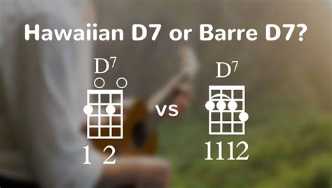 When to Play the Easy Hawaiian D7 Versus the Barre D7 Ukulele Chord | Ukulele chords, Ukulele ...