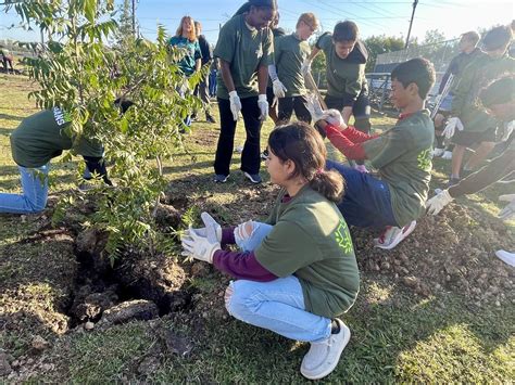 Forbes Middle School Celebrates Arbor Day by Planting Trees as part of a new program with H-E-B ...