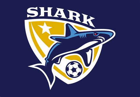 Soccer with shark mascot badge logo design 24034521 Vector Art at Vecteezy