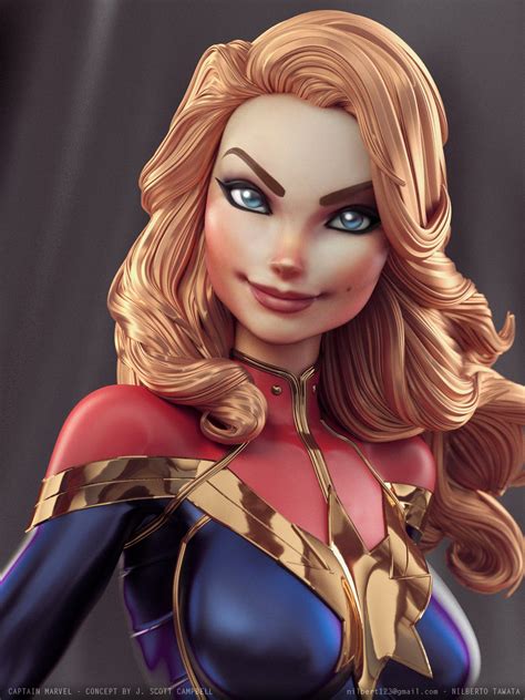 Captain Marvel - based on J. Scott Campbell artwork - ZBrushCentral