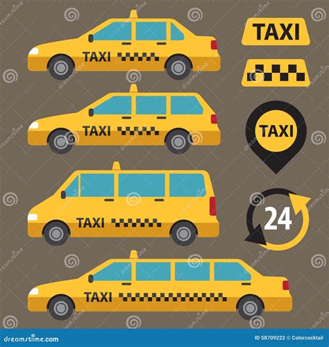 Taxi types stock vector. Illustration of transportation - 58709222