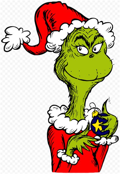 Mr Grinch Christmas Santa Hat Cartoon Character PNG | Citypng