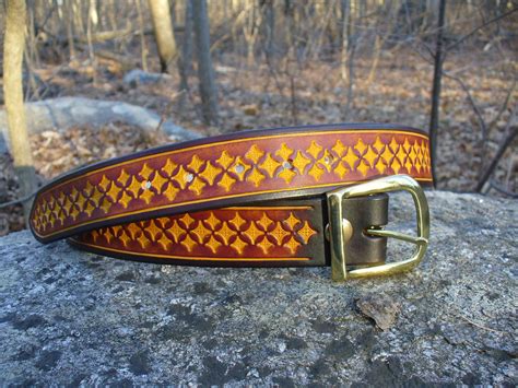 Hand Tooled Leather Belt - Etsy