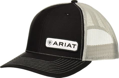 Amazon.com: ARIAT Men's Offset Name Patch Mesh Back Cap, Black, One Size: Clothing