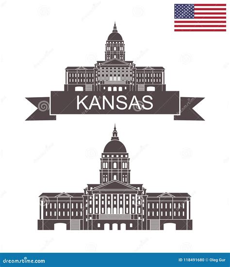 State of Kansas. Kansas State Capitol Building on a Sunny Day Stock ...