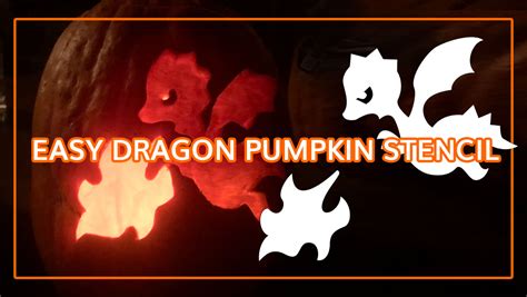 Free Printable Dragon Pumpkin Stencil - Cute and simple!