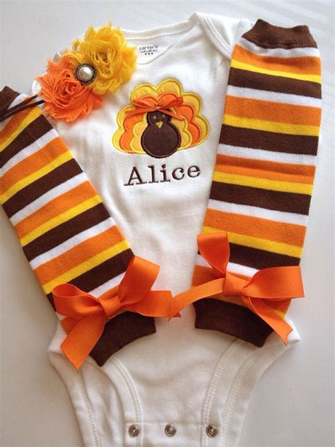 BABY Girl Thanksgiving Outfit Personalized Baby Turkey - Etsy | Baby girl thanksgiving outfit ...