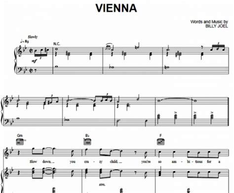 Billy Joel - Vienna Free Sheet Music PDF for Piano | The Piano Notes