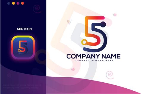 Number 5 Branding Letter Logo Design Graphic by tanvirahmed54366 · Creative Fabrica