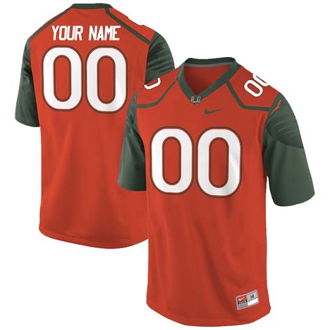 Nike Miami Hurricanes Orange Custom Replica Football Jersey