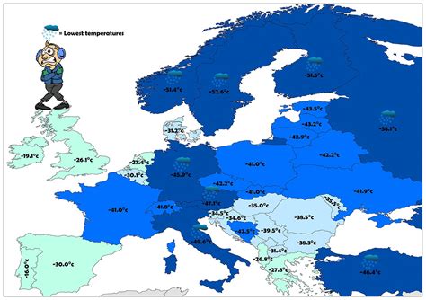 The Lowest Temperatures Recorded in Europe | Mappr