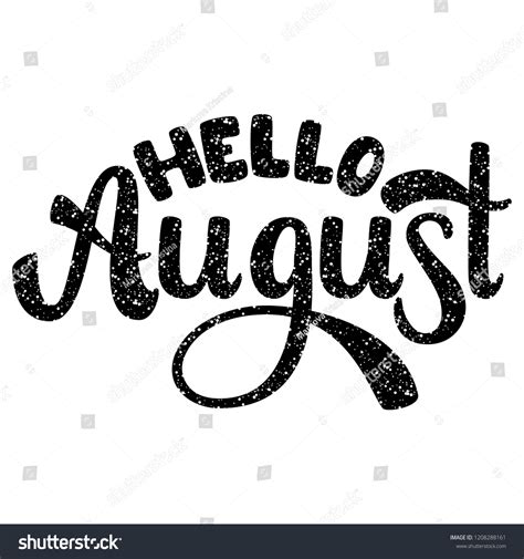 Hello August Name Month Handwritten Lettering Stock Vector (Royalty Free) 1208288161