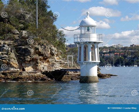 Robertson Point Lighthouse at Cremorne Point Stock Photo - Image of navigation, historic: 110593062