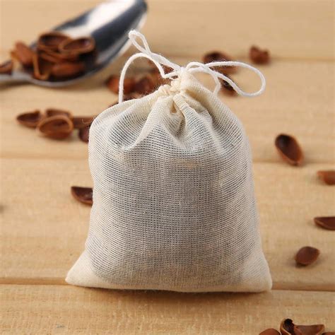 20pcs Empty Tea Bags with String Teaware Filter for Herb Loose Tea Soup Flavoring Cooking ...